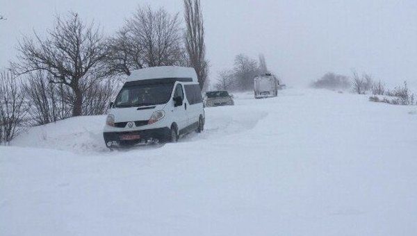 Снегопад в Николаевской области