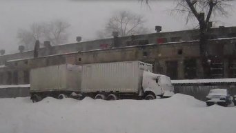 Снегопад в Одессе глазами водителя. Видео