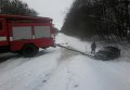 Последствия снегопада в Киевской области. Обуховский район