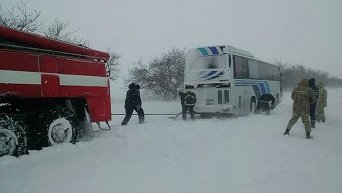 Последствия снегопада в Украине