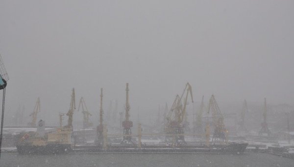 Одесский порт в январе 2016 года