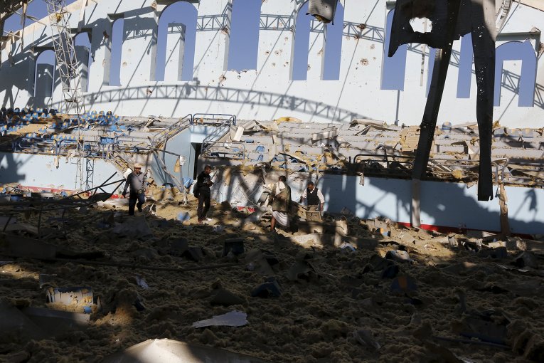 Последствия авиаударов по столице Йемена, Сане