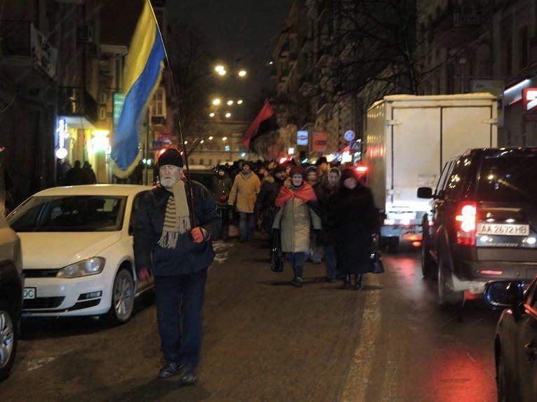 Марш в Киеве в честь второй годовщины столкновений на Грушевского