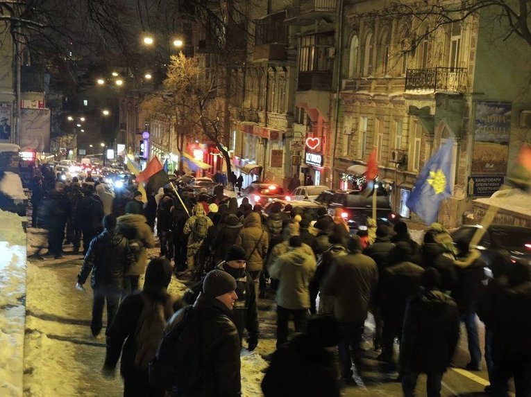 Марш в Киеве в честь второй годовщины столкновений на Грушевского