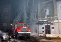 Пожар в жилом доме на улице Михайловской в центре Киева