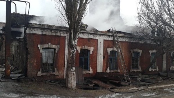 Пожар на ММК Ильича в Мариуполе