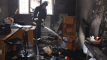 На месте пожара в корпусе университета в Николаеве. Видео