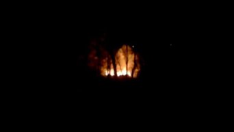 Пожар и взрыв на блокпосту под Бердянском