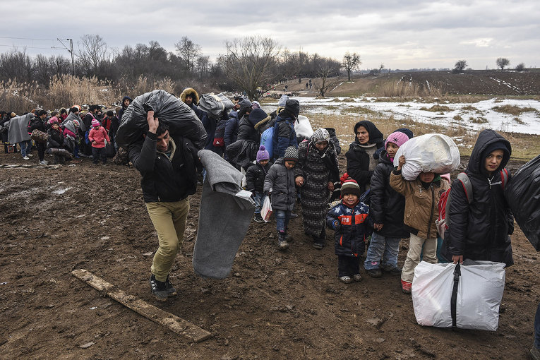 Мигранты на границе Македонии и Сербии