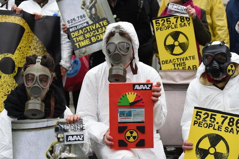 Анти-ядерные протесты у Министерства внутренних дел в Брюсселе