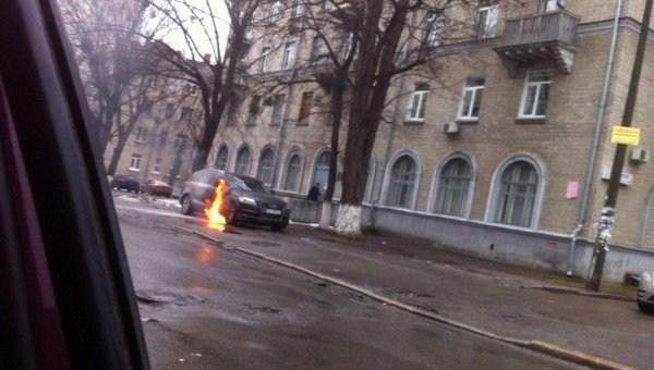 Возгорание машины адвоката Андрея Федура