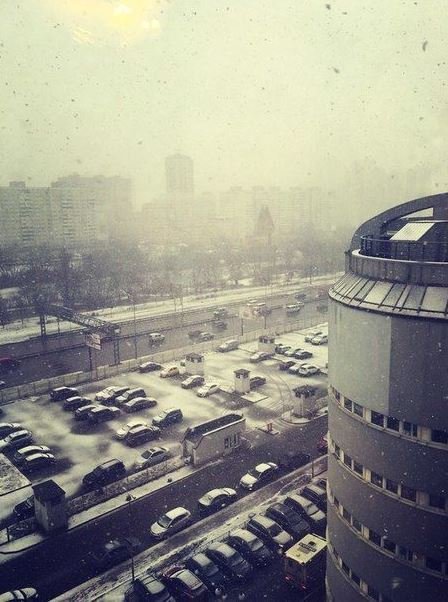 Киев замело снегом