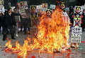 Акция протеста против политики Северной Кореи в центре Сеула, Южная Корея