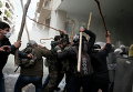 Столкновения греческих фермеров с полицией во время акции протеста против планируемых пенсионных реформ, Афины