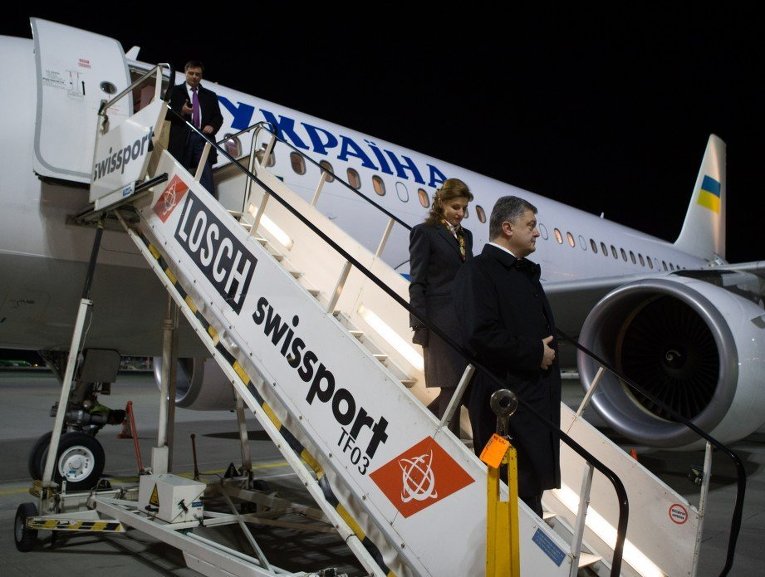 Прибытие Петра Порошенко с супругой Мариной в Германию