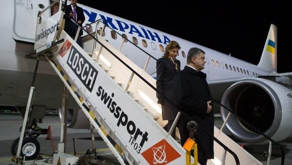 Прибытие Петра Порошенко с супругой Мариной в Германию
