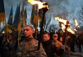 Факельное шествие в Одессе в память о погибших бойцах Азова