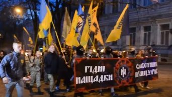 Факельный марш Азова в Одессе. Видео