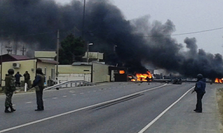 Взрыв около Джемикентского поста ГАИ в Дербентском районе Дагестана