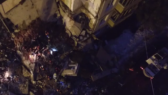Обрушение жилого дома в Ярославле: кадры беспилотника. Видео