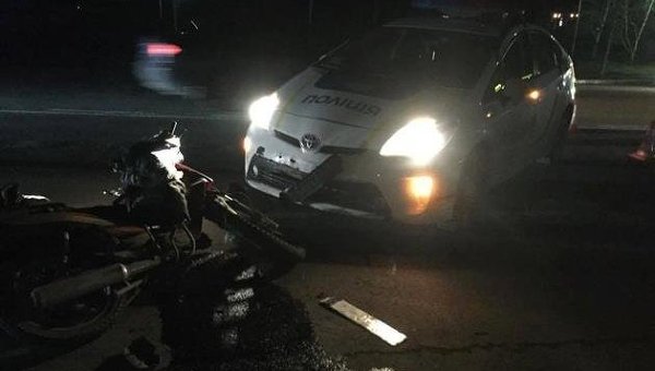 ДТП с участием полицейских и мотоцикла в Мукачево