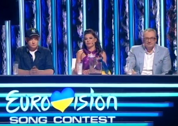 Андрей Данилко, Руслана и Константин Меладзе во время финала национального отбора на Евровидение-2016