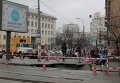 Провал асфальта в центре Киева