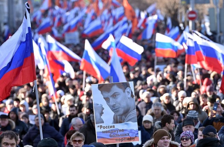 Марш памяти Бориса Немцова в Москве.
