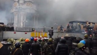 Новое видео мощного взрыва на Майдане 20 февраля 2014 года в ходе протестов (нецензурная лексика)