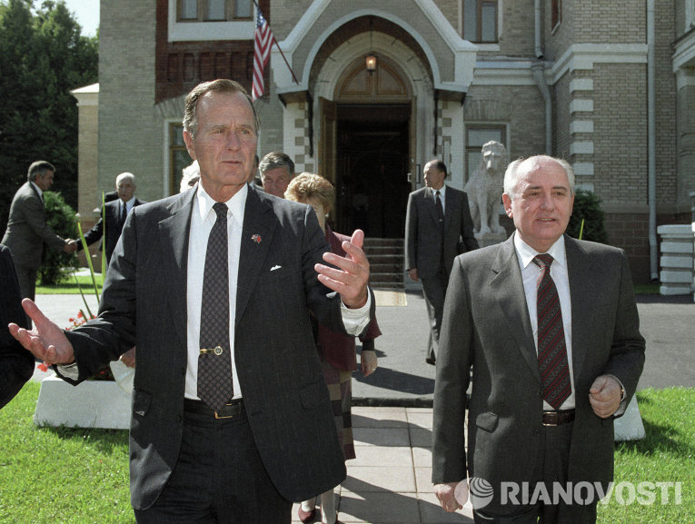 Горбачев и Буш в Ново-Огареве