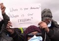Протест беженцев из-за сноса лагеря в Кале. Видео