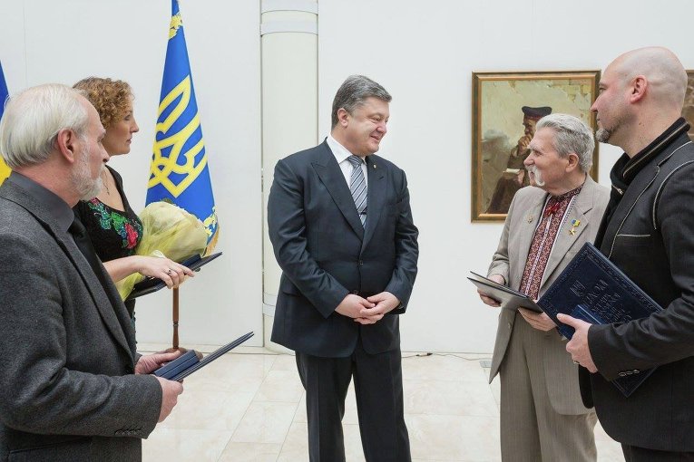 Президент Украины Петр Порошенко на вручении Национальной премии имени Тараса Шевченко