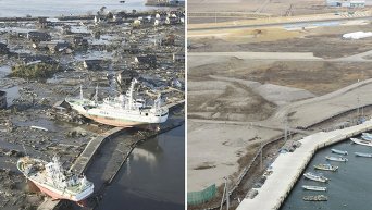 Япония до и после цунами