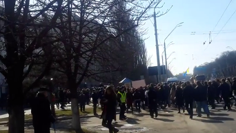 Акция под посольством РФ в Киеве с требованием освободить Савченко. Видео
