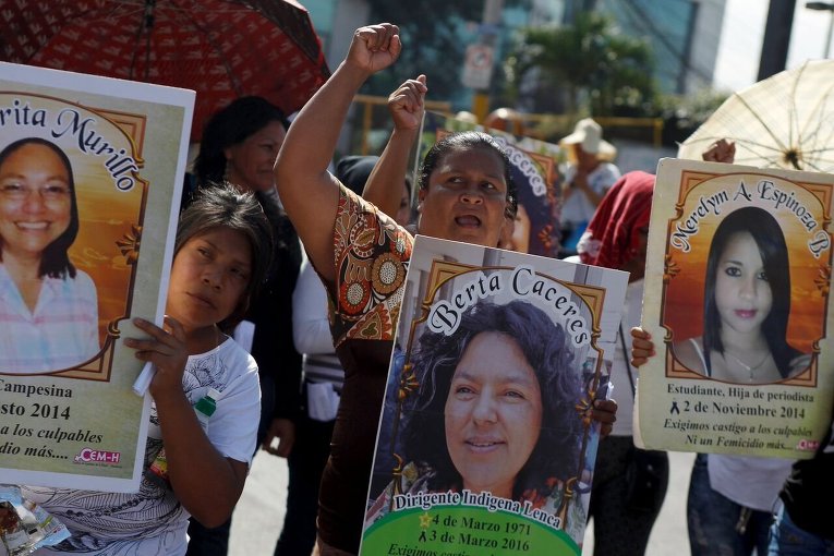 Акция протеста по случаю Международного женского дня в Тегусигальпе, Гондурас