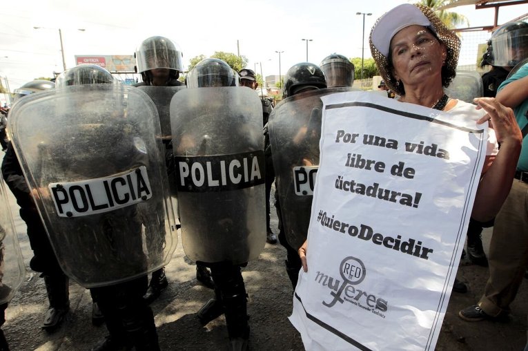Акция протеста по случаю Международного женского дня в Манагуа, Никарагуа