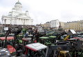 Фермеры Финляндии участвуют в демонстрации в Хельсинки