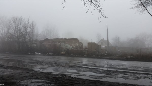 Разрушенный город Дебальцево в зоне АТО