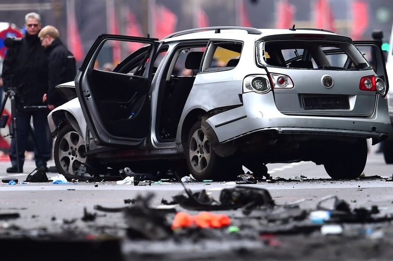 Взрыв автомобиля в Берлине.