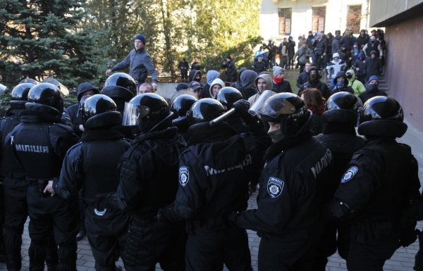 Столкновение с участием полиции во Львове