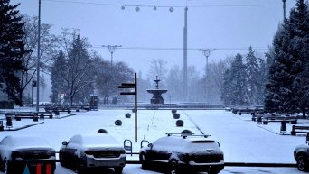 Весенний снегопад в Донецке