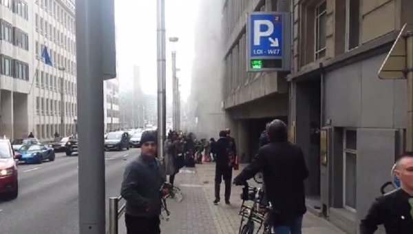 Взрыв в метро Брюсселя. Видео
