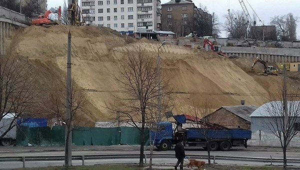 На стройплощадке в Киева произошел сдвиг почвы