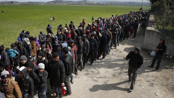 Мигранты на греко-македонской границе