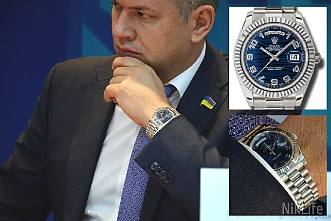 Борис Козырь (фракция Блок Петра Порошенко) в часах Rolex Oyster Perpetual Day-Date II 41mm стоимостью 800 тыс гривен