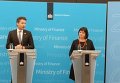 Министры финансов Нидерландов и Украины Йерун Дейсселблум и Наталия Яресько
