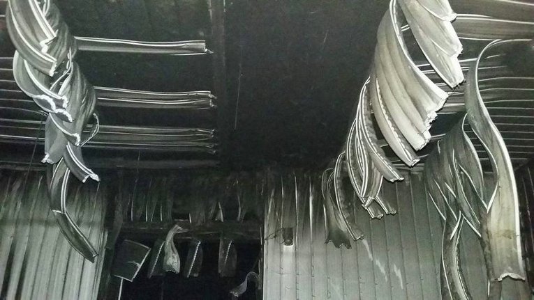 Последствия пожара в телестудии в Конотопе