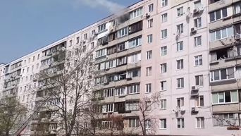 Пожар в Киеве. Видео