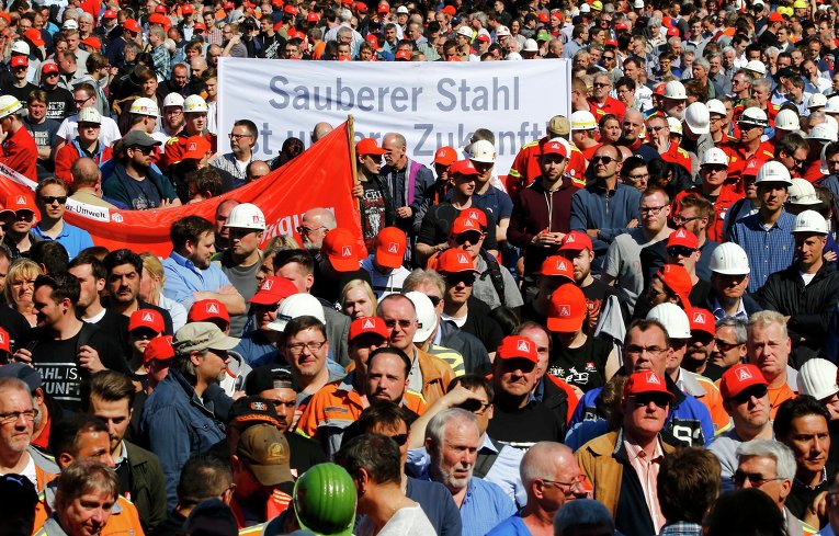 В Германии проходит забастовка работников сталелитейной промышленности