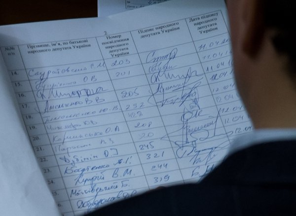 В Верховной Раде начат сбор подписей за начало процедуры импичмента президента Украины Петра Порошенко. Фото из ложи фракции Самопомич